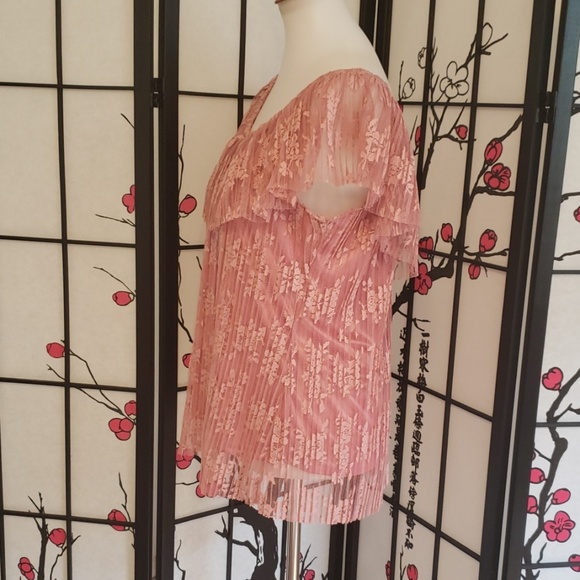 INDIGO ROSE MAUVE CHIFFON TOP - Picture 2 of 8